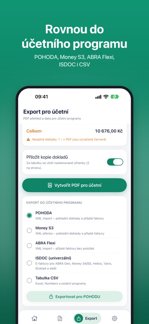 Export do účetních programů